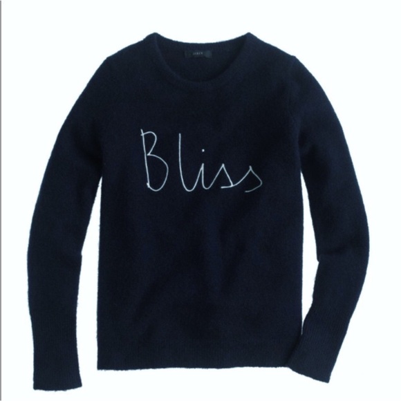 J Crew Navy Wool Apalca Blend BLISS Sweater Sz L - Picture 5 of 7